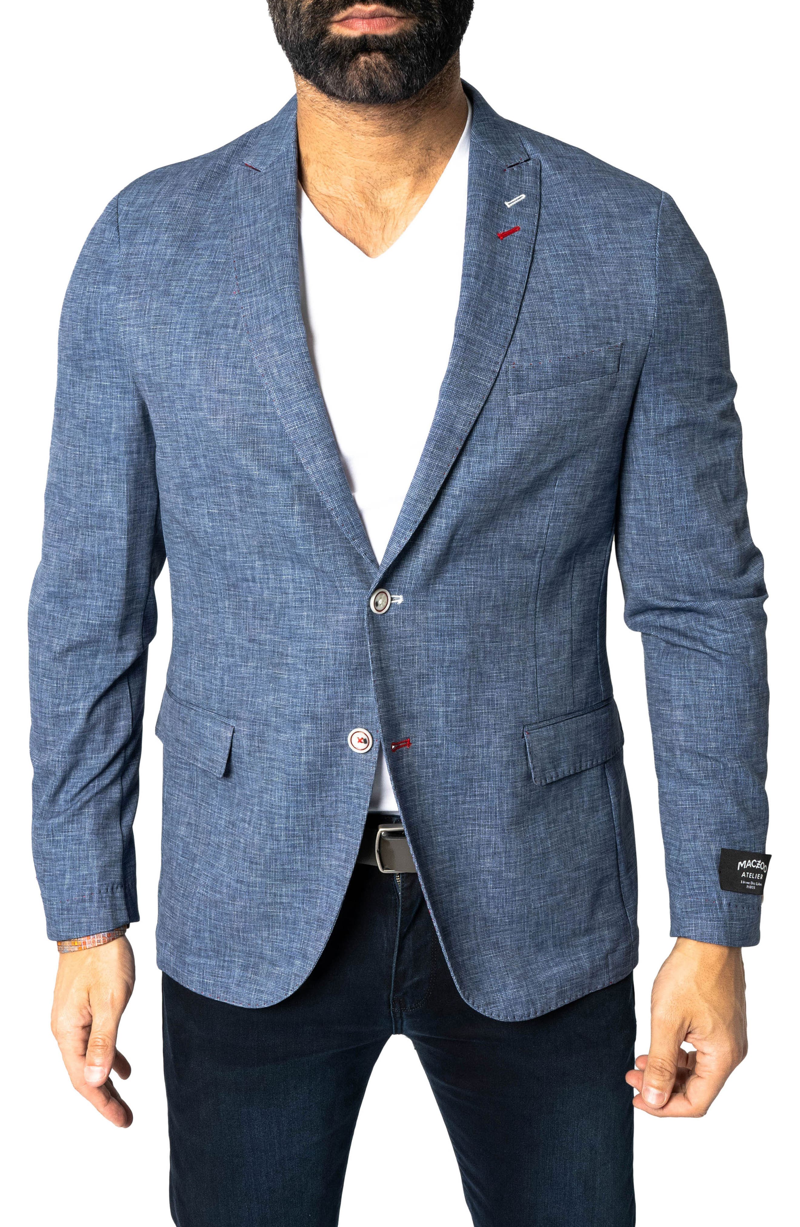 Maceoo Descartes Unconstructed Static Blue Blazer
