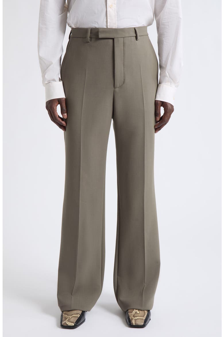 Virgin Wool Flat Front Trousers, Main, color, TAUPE