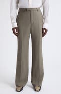 Valentino Virgin Wool Flat Front Trousers