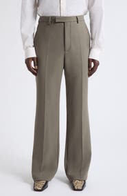 Valentino Virgin Wool Flat Front Trousers