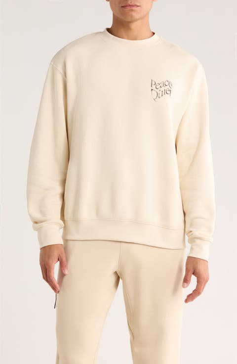 Warped Logo Cotton Crewneck Sweatshirt