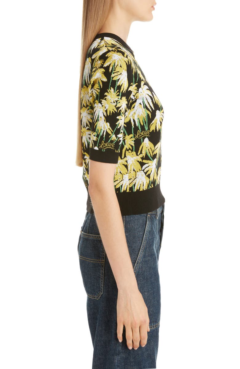 Loewe Daisy Jacquard Crop Sweater, Alternate, color, 