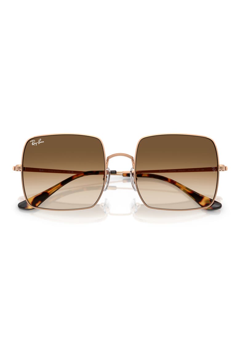 54mm Gradient Square Sunglasses, Alternate, color, ROSE GOLD