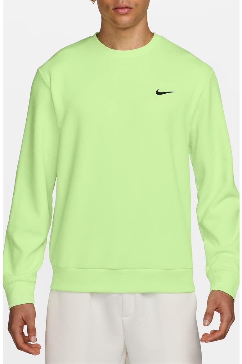 Dri-FIT Primary Fleece UV Crewneck Sweatshirt, Main, color, LIGHT LIQUID LIME/ BLACK