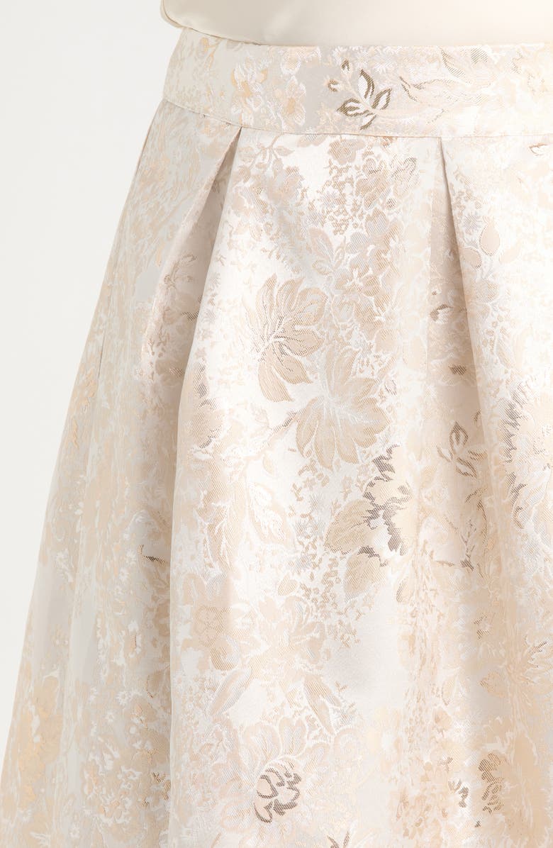 SUGARLIPS Lola Jacquard Pleated Midi Skirt, Alternate, color, Champagne