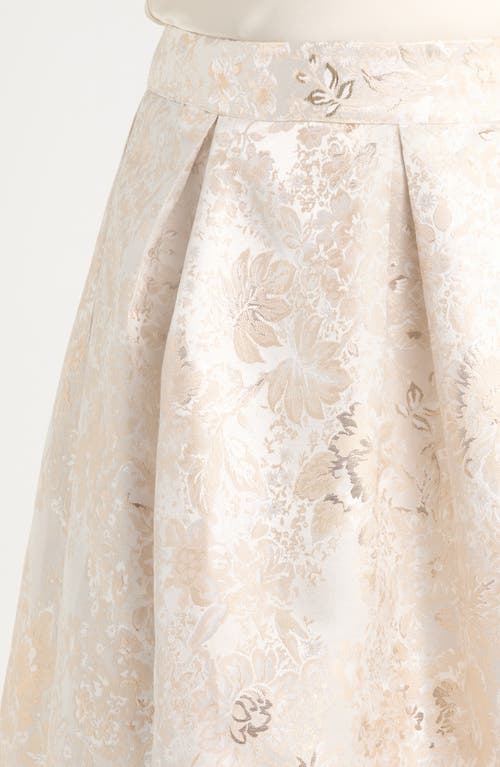 Sugarlips Lola Jacquard Pleated Midi Skirt In Neutral