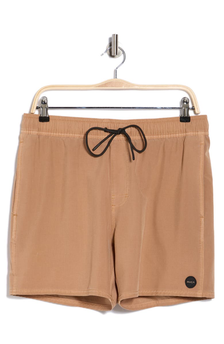 RVCA Pigment-Dyed Elastic Waist Shorts, Alternate, color, Toasted