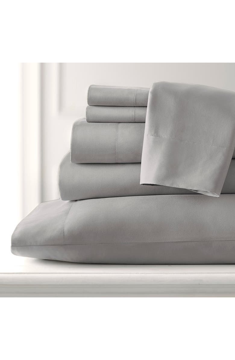 SOUTHSHORE FINE LINENS Vilano Springs Extra Deep Pocket Sheet Set, Alternate, color, Steel Gray