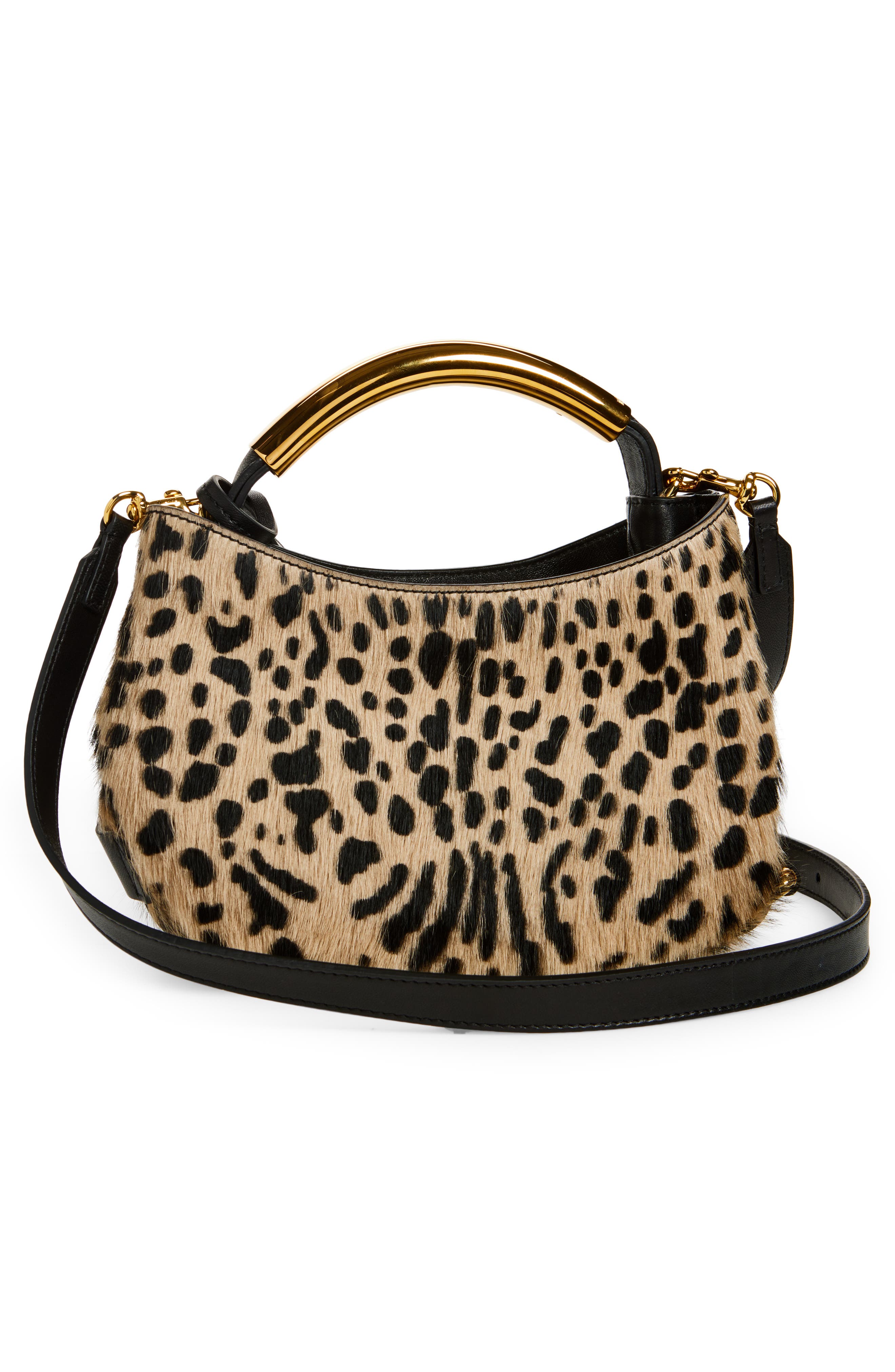 Moschino Handle Me Genuine Calf Hair Top Handle Bag, Alternate, color, 