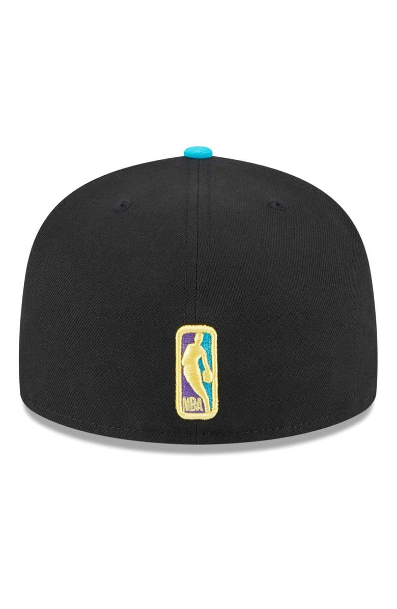 New Era Men's New Era Black/Turquoise Portland Trail Blazers Arcade Scheme 59FIFTY Fitted Hat, Alternate, color, 