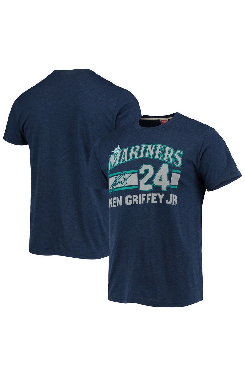 Homage Men's Homage Ken Griffey Jr. Navy Seattle Mariners Remix Jersey Tri-Blend T-Shirt, Main, color,