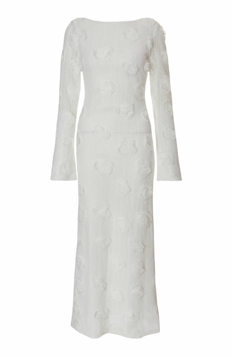 QUIZ 3D Floral Knit Maxi Dress Dress, Alternate, color,