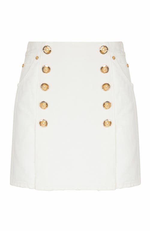 Balmain Short Cotton Canvas Skirt