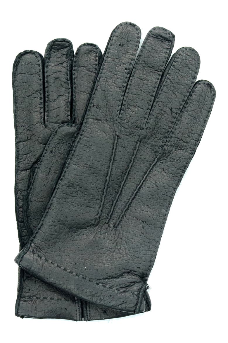 Leather Gloves, Main, color, BLACK