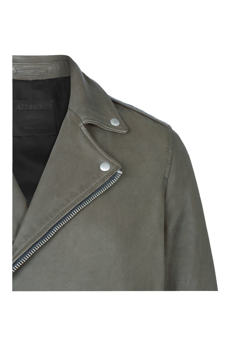 Milo Leather Biker Jacket, Alternate, color, GREY