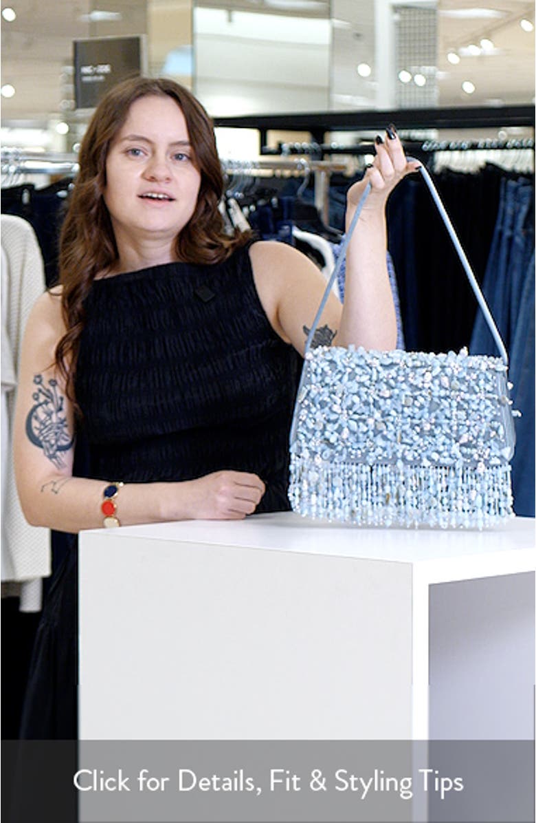 Idalia Embellished Satin Shoulder Bag, sales video thumbnail