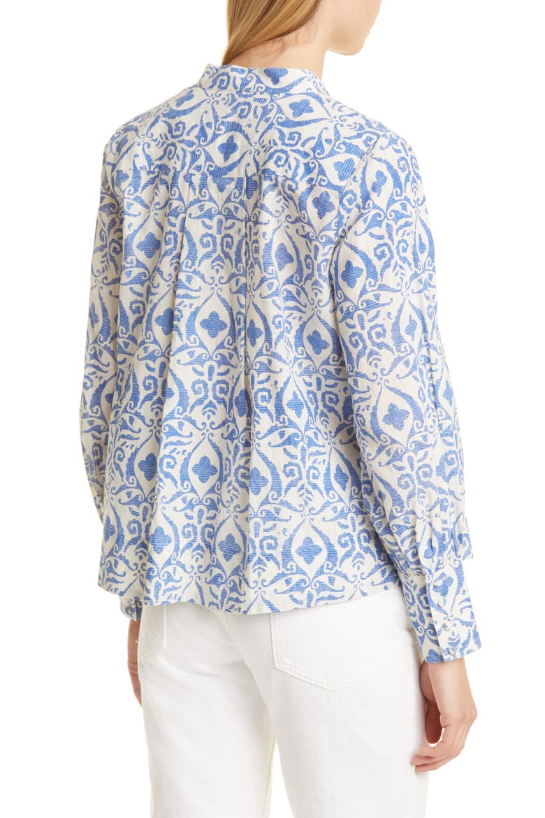 Freya Floral Embroidered Cotton Top, Alternate, color, MYKONOS