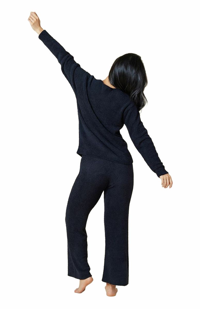 Softies Solid Marshmallow V-Neck Lounge Set, Alternate, color, Black