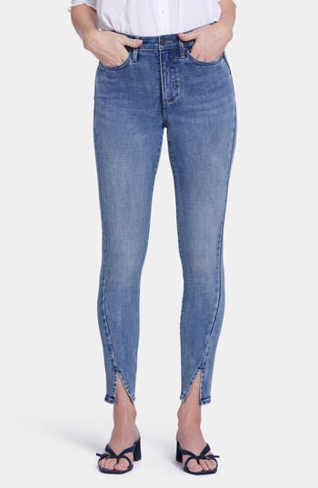 Nydj Ami High Rise Ankle Slit Skinny Jeans In Sandybeach