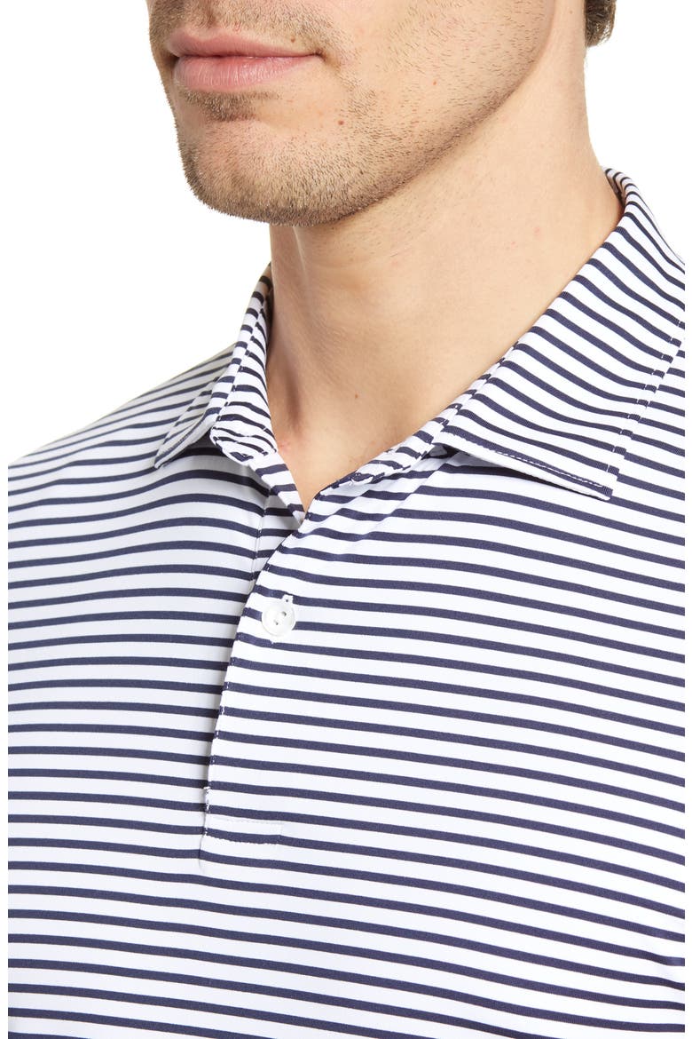 Miles Stripe Short Sleeve Stretch Jersey Polo, Alternate, color, WHITE/ NAVY