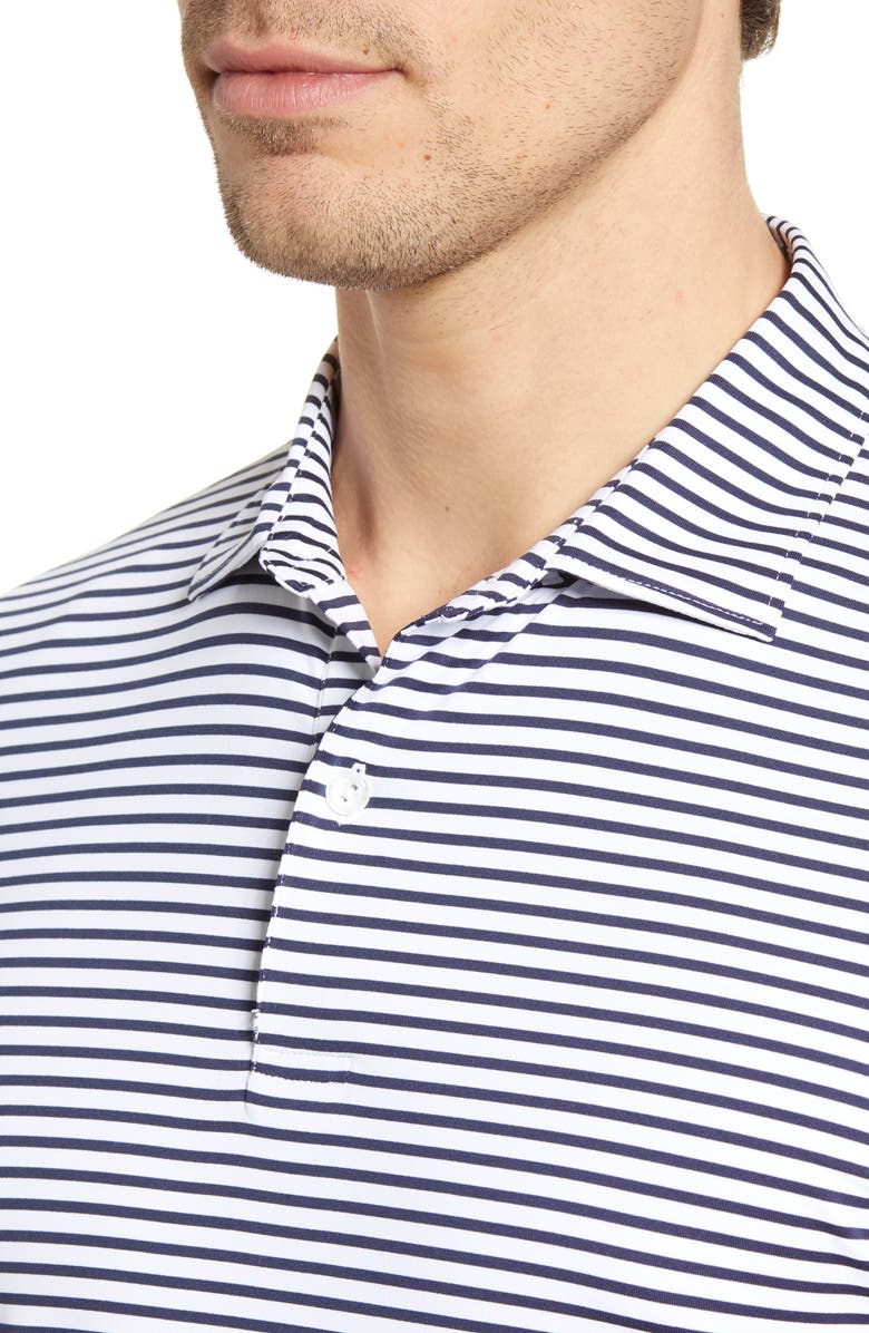 Peter Millar Miles Stripe Short Sleeve Stretch Jersey Polo, Alternate, color, 