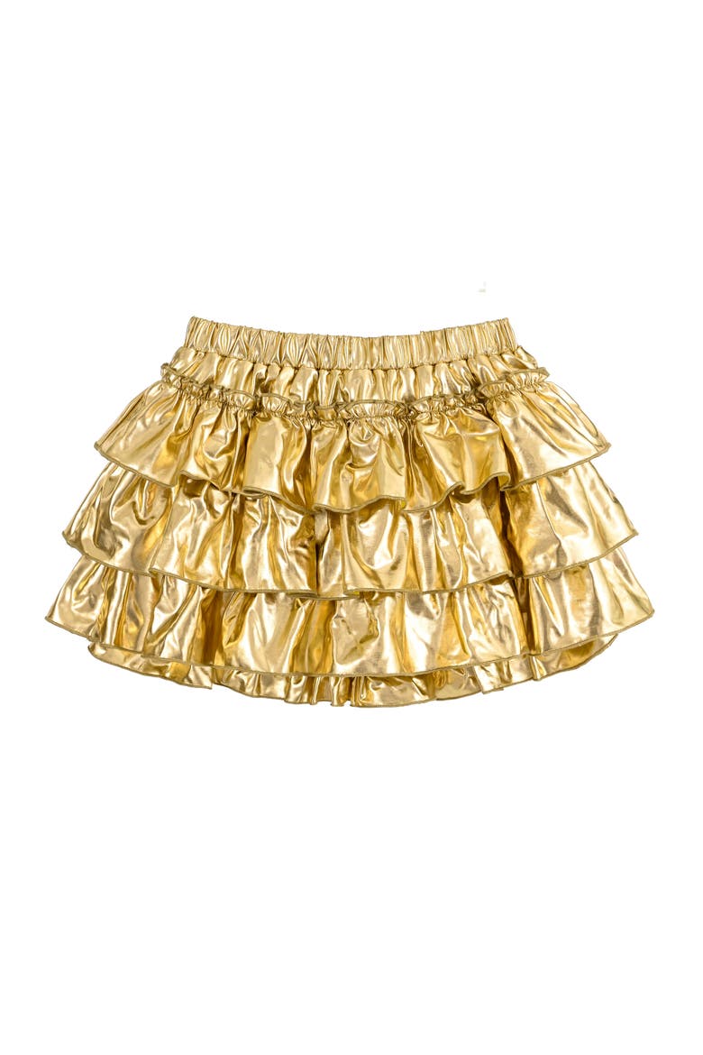 Tiered Mini Skirt, Main, color, Gold