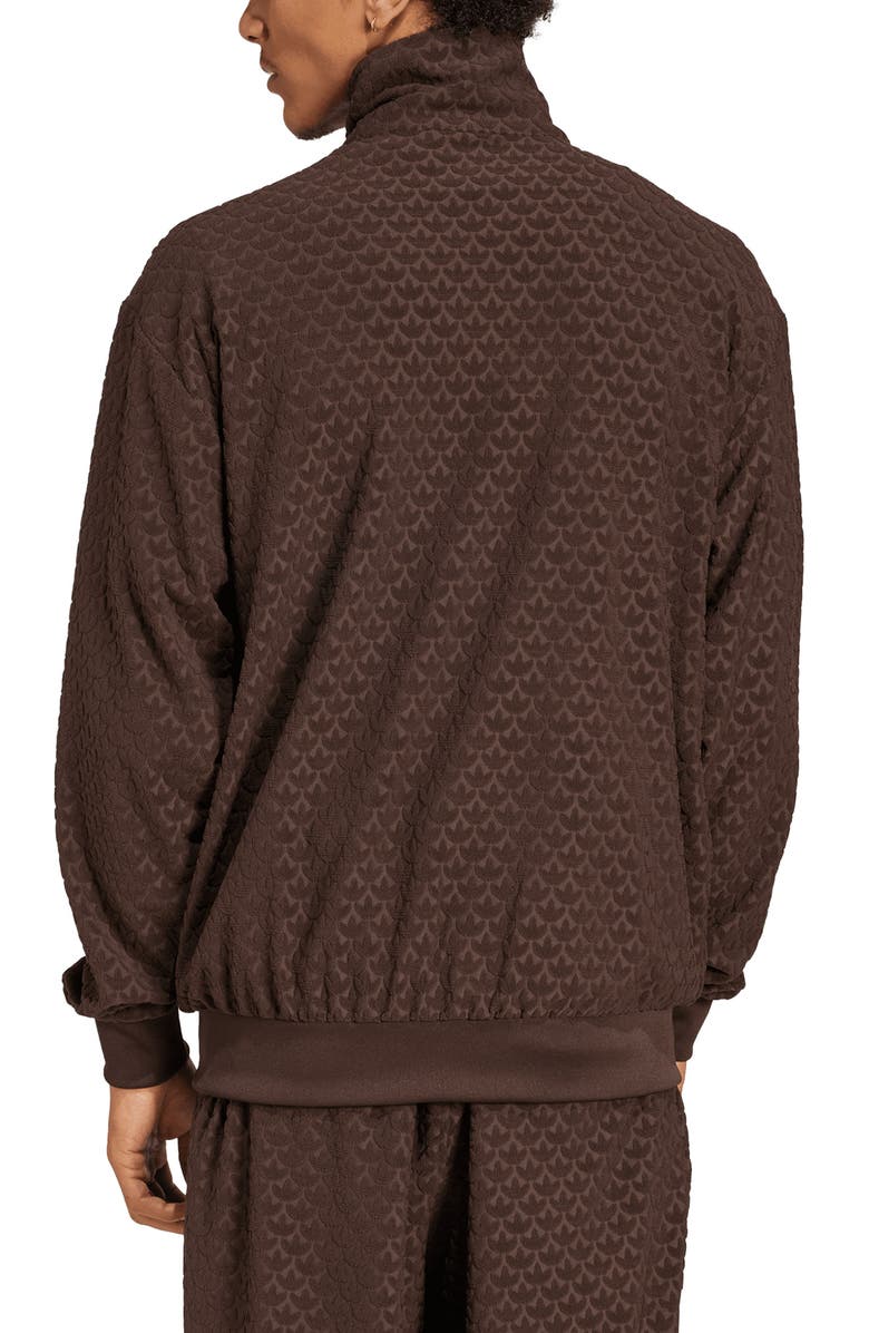 adidas Q12 Monogram Terry Trifoil Track Jacket, Alternate, color, 