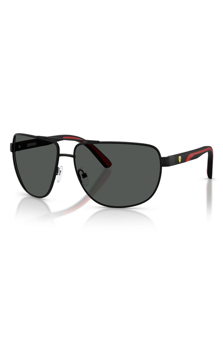 Scuderia Ferrari 64mm Pillow Sunglasses, Alternate, color, Matte Black / Dark Grey
