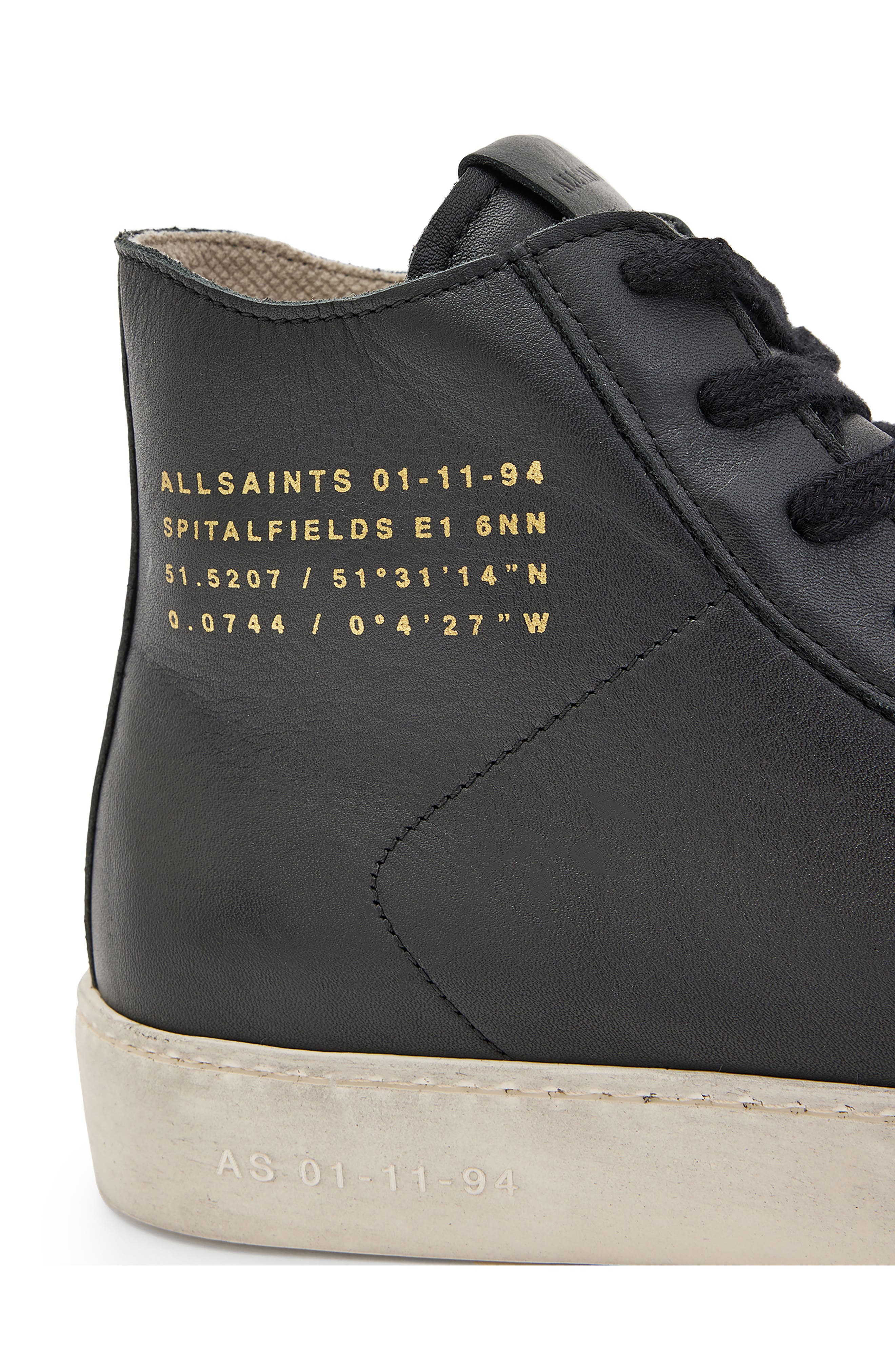 AllSaints Tana High Top Sneaker, Alternate, color, Black