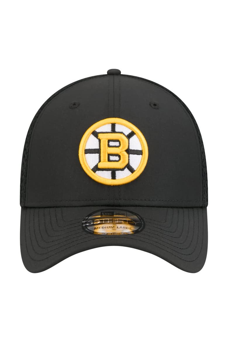 Men's New Era  Black Boston Bruins Logo 39THIRTY Flex Hat, Alternate, color, Black