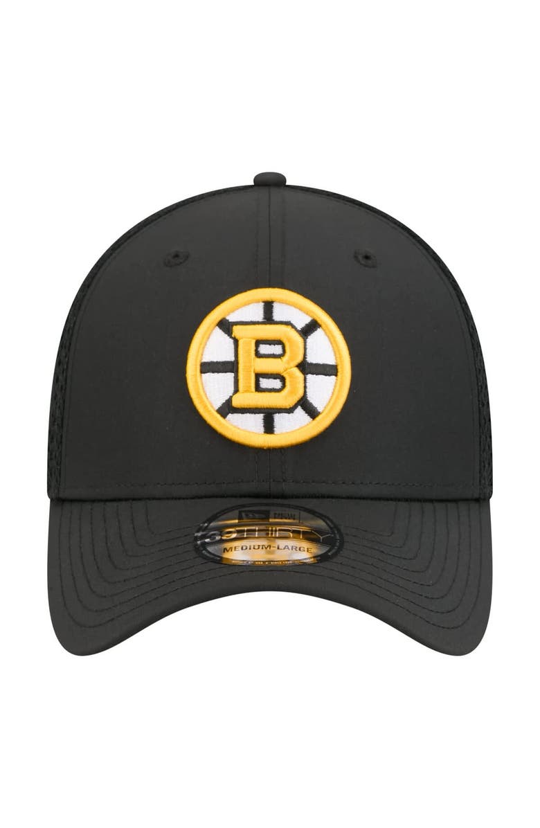 New Era Men's New Era Black Boston Bruins Logo 39THIRTY Flex Hat, Alternate, color, Black