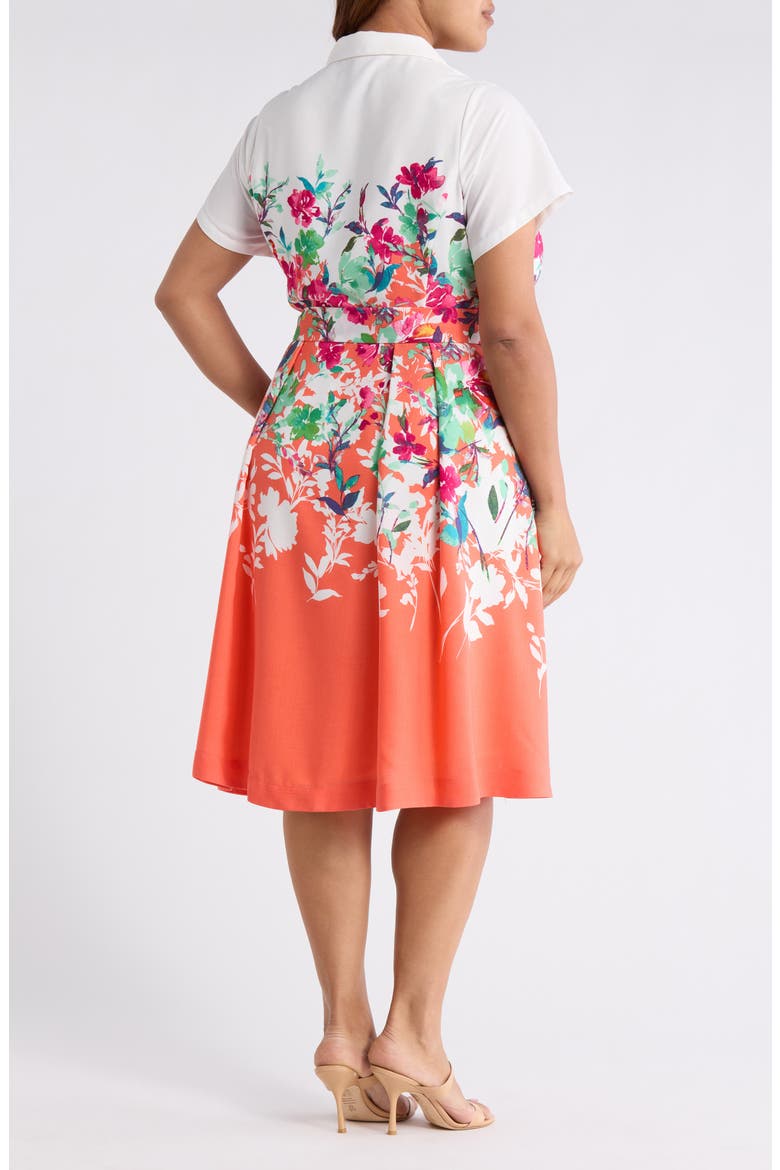 Floral Print Shirtdress, Alternate, color, CORAL FLORAL