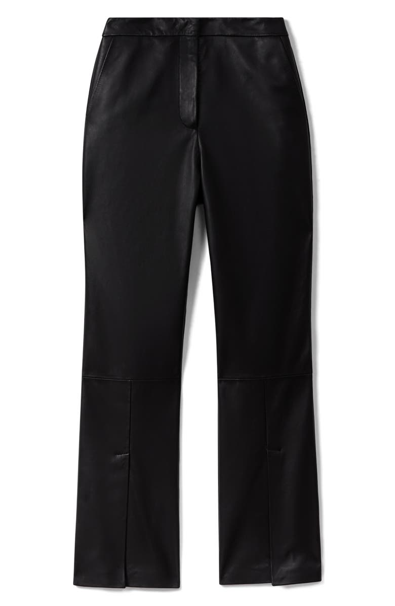 Reiss Lottie Slit Front Leather Pants, Alternate, color,