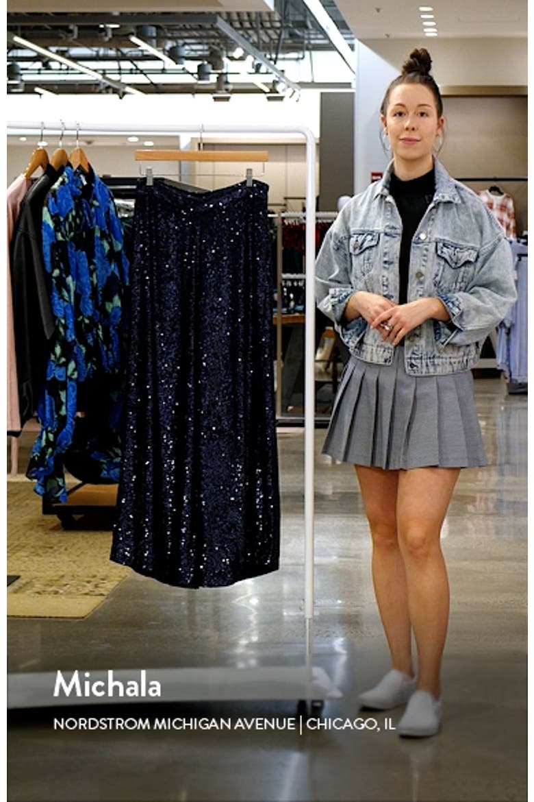 Adieu Sequin Wide Leg Silk Pants video