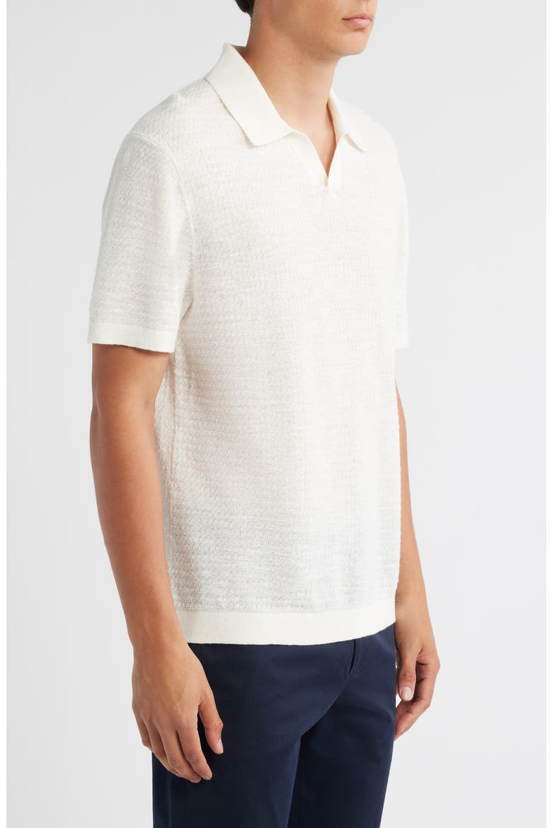 Brenan Linen Blend Polo, Alternate, color, WHITE
