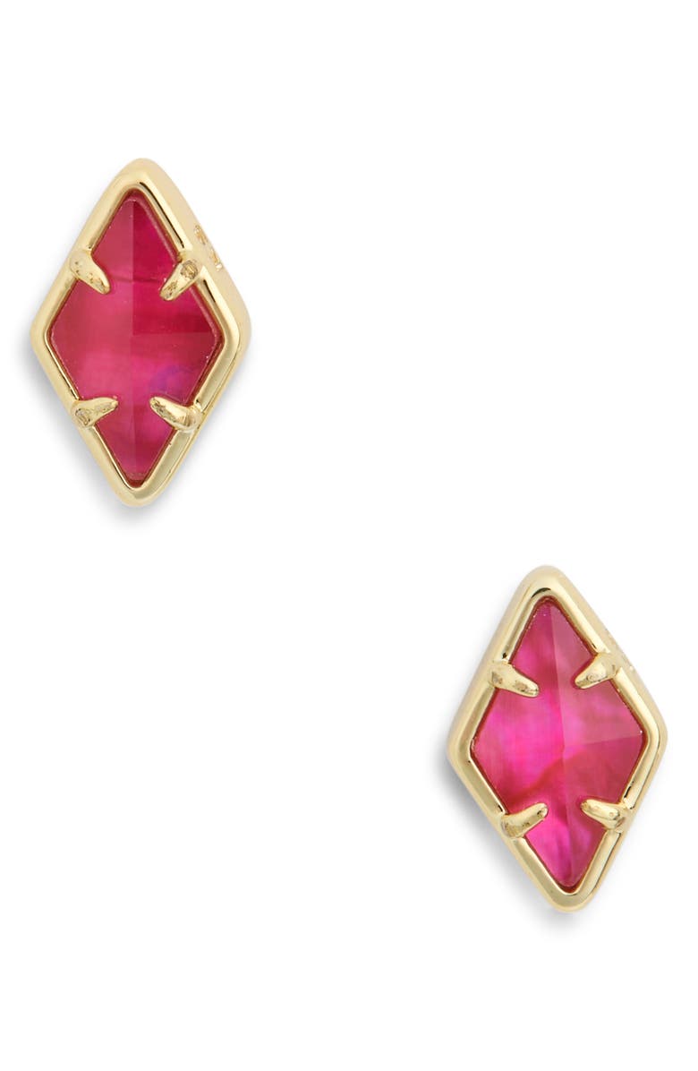 Kendra Scott Kinsley Stud Earrings, Main, color, Gold Raspberry Illusion