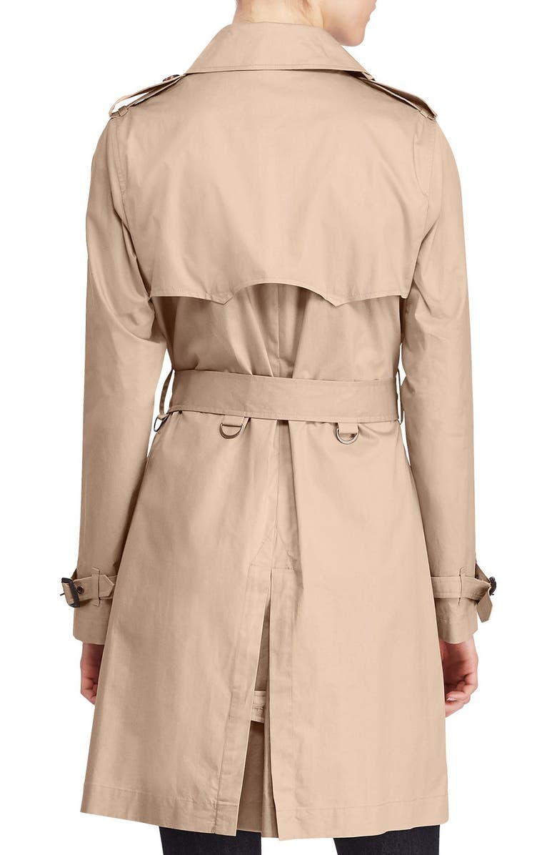 Lauren Ralph Lauren Double-Breasted Trench Coat, Alternate, color, 