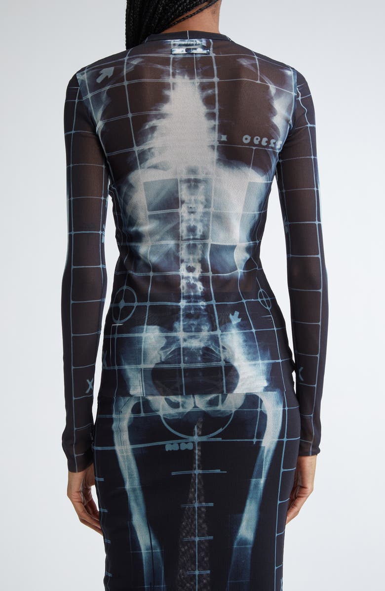 Jean Paul Gaultier Squeletor Print Tulle T-Shirt, Alternate, color,
