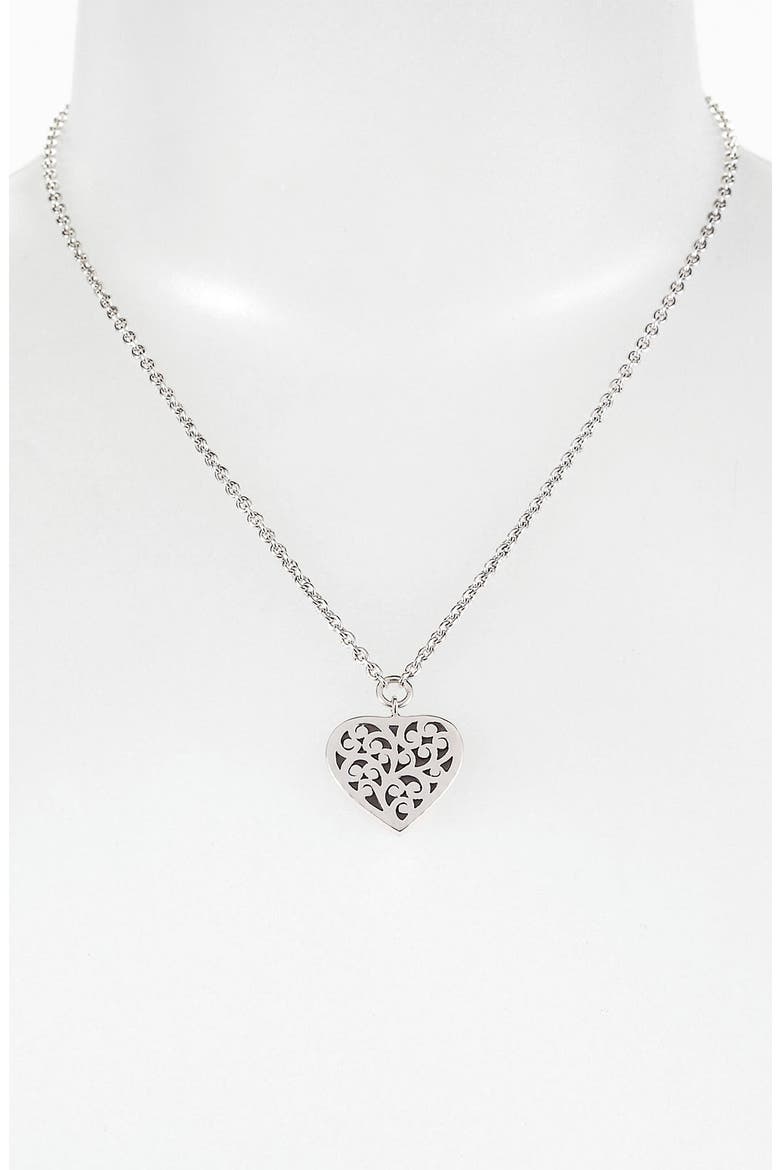 Heart Pendant Necklace, Main, color, STERLING SILVER
