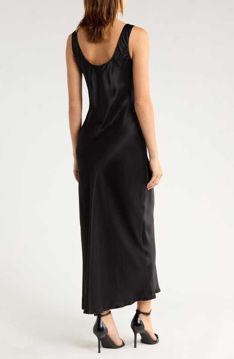 Rails Kailani Sleeveless Satin Midi Dress, Alternate, color, Black Satin Crepe