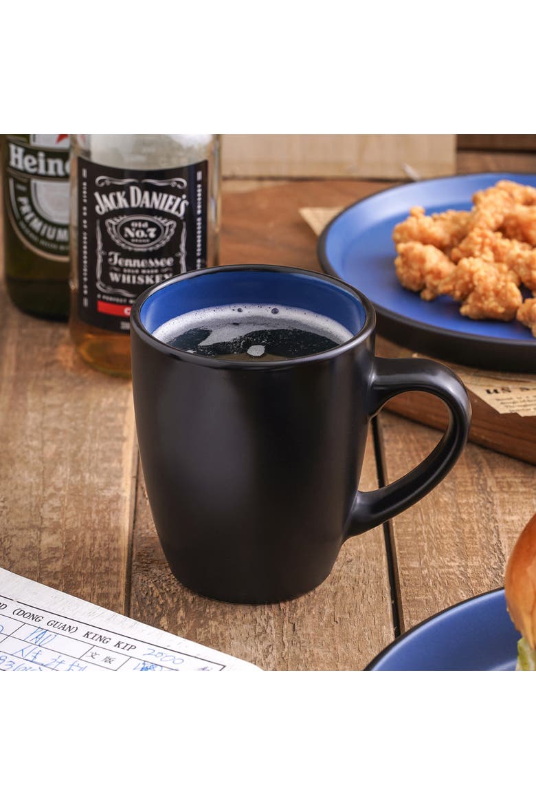 Albie Stoneware 4-Piece Mug Set, Alternate, color, Blue and Black
