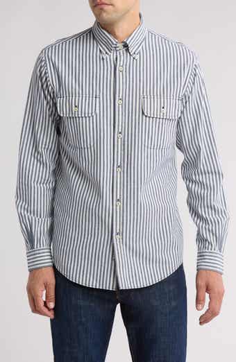 Yarn Dye Stripe Long Sleeve Button-Down Shirt