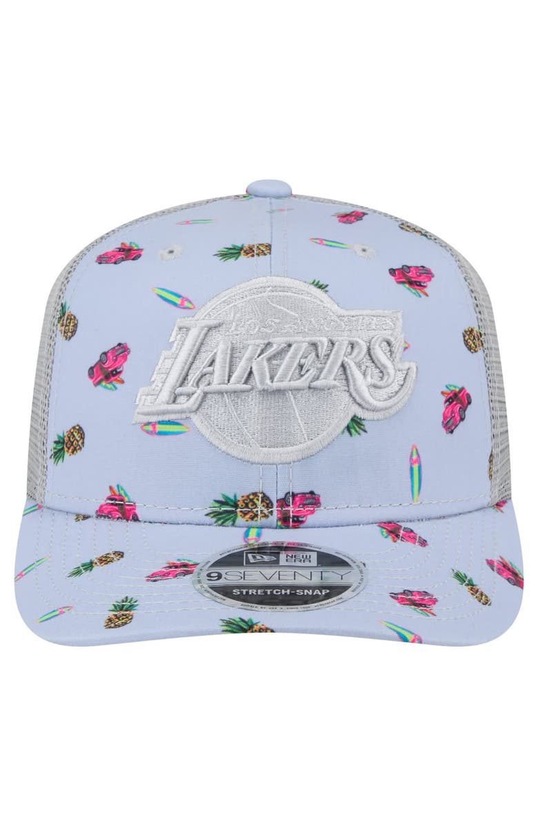 New Era Men's New Era Light Blue/Gray Los Angeles Lakers Adventure Aloha Pattern 9SEVENTY Stretch-Snap Hat, Alternate, color, Light Blue