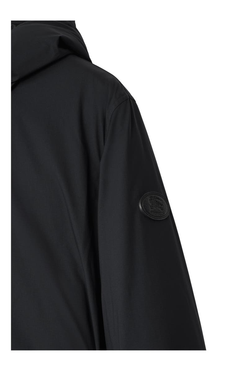 Burberry Mid-length Hooded Nylon Coat, Alternate, color, Black