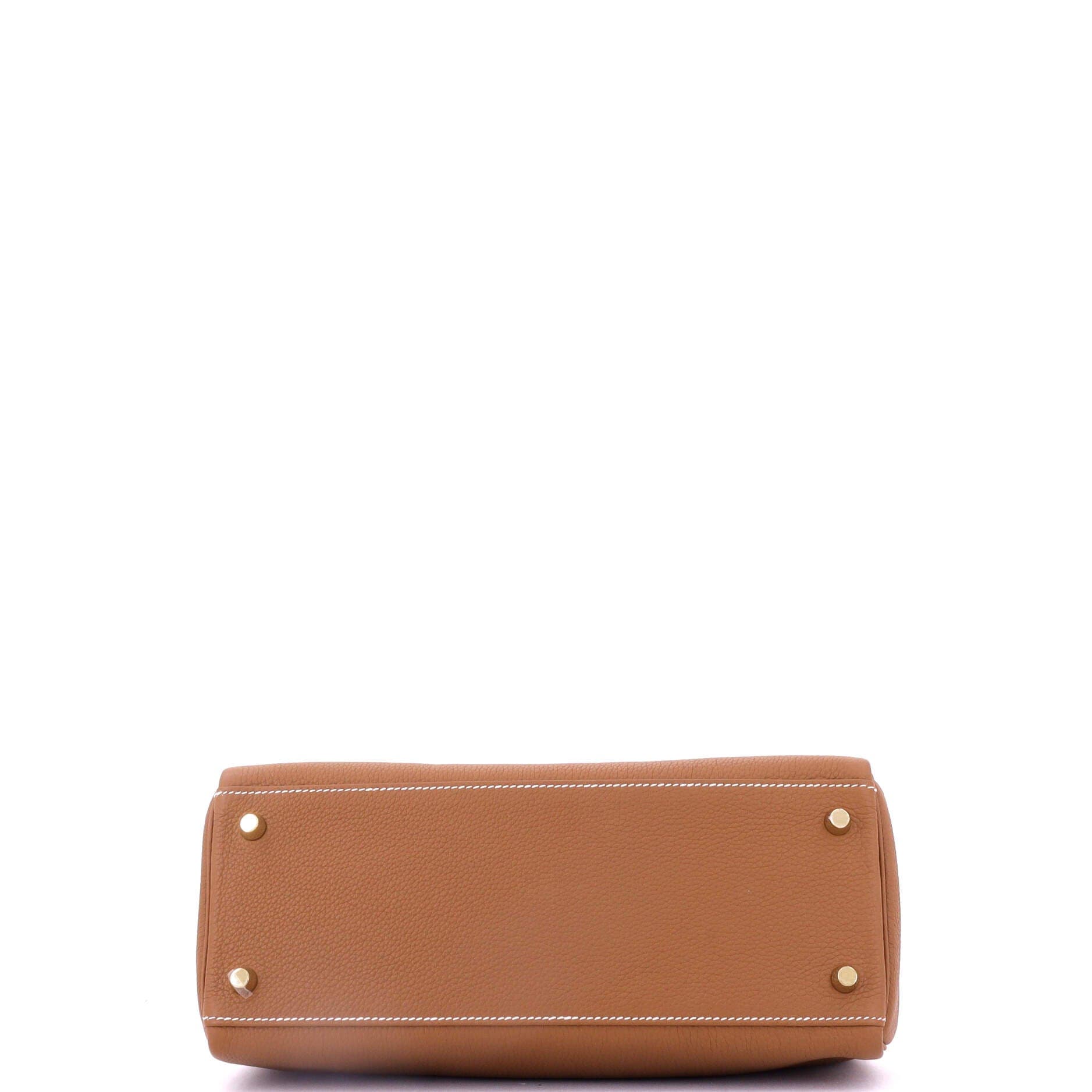 Pre-Owned Hermes Kelly Handbag Brown Togo with Gold Hardware 28, Alternate, color, 