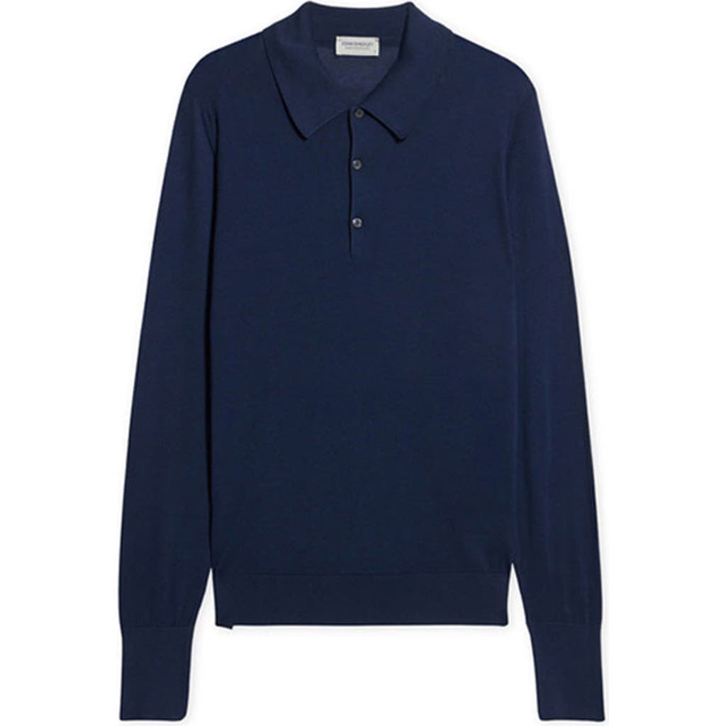 Fortela Finchley Cotton Knit Polo In Blue