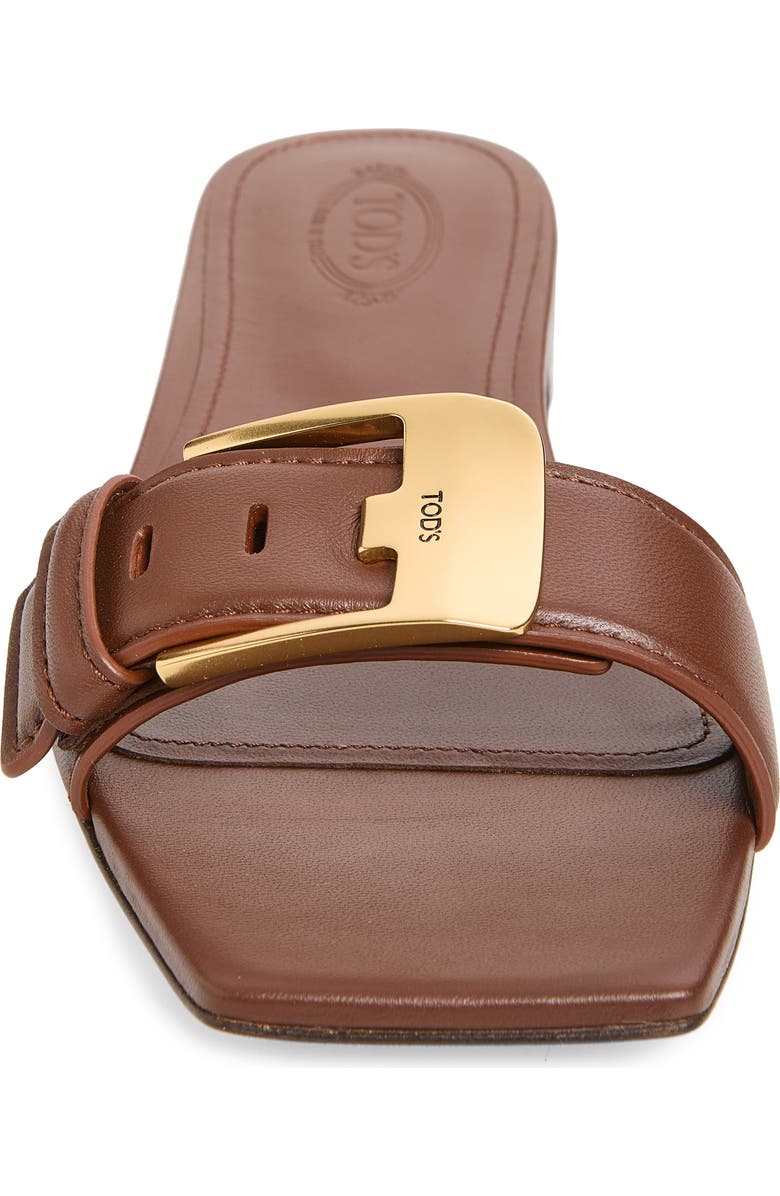 Tod's Buckle Slide Sandal, Alternate, color, Mogano