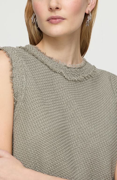 Shop Lafayette 148 New York Mercerized Cotton Texture Stitch Sleeveless Sweater In Pencil Grey