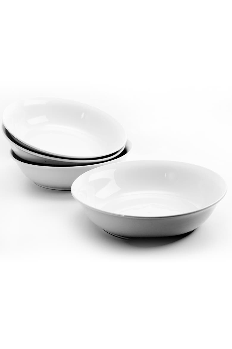 Wide 8.75 in. Stoneware Dinner and Serving Bowls, Alternate, color, White