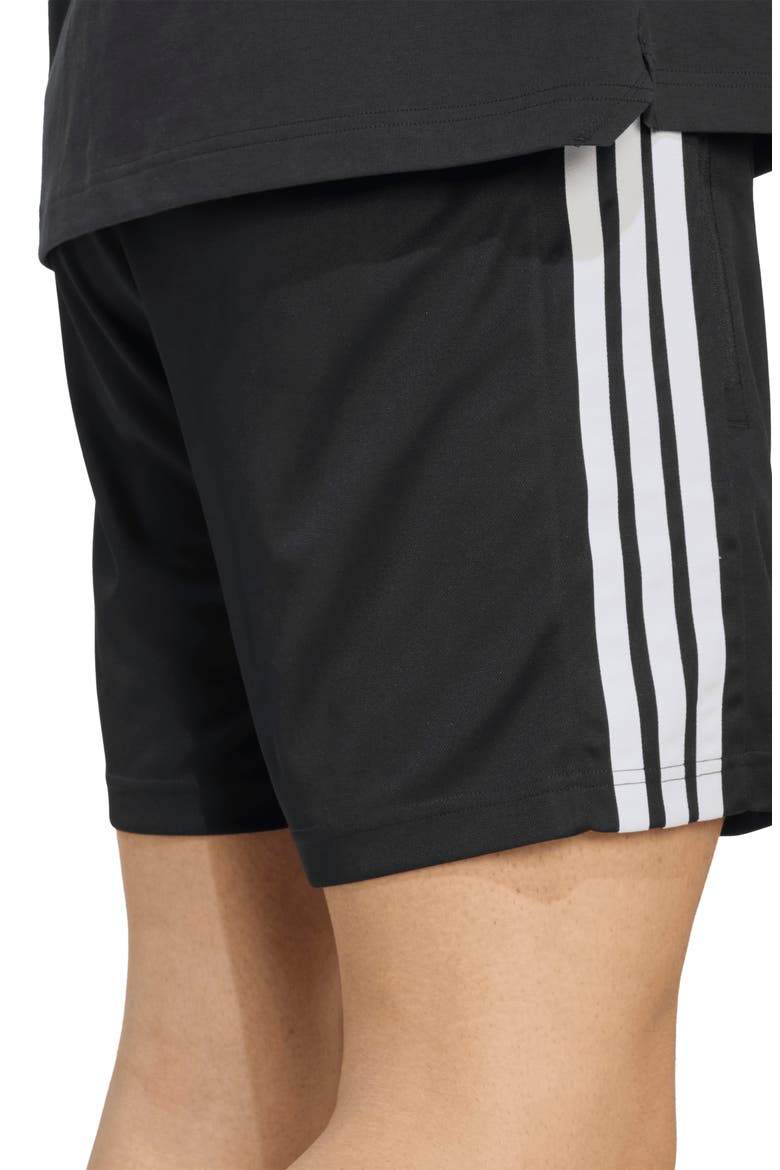 Essentials 3-Stripes Shorts, Alternate, color, BLACK/ WHITE